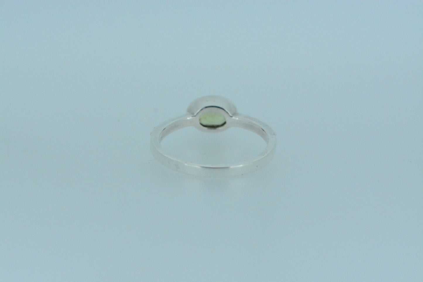 Peridot Solitaire Silver Ring