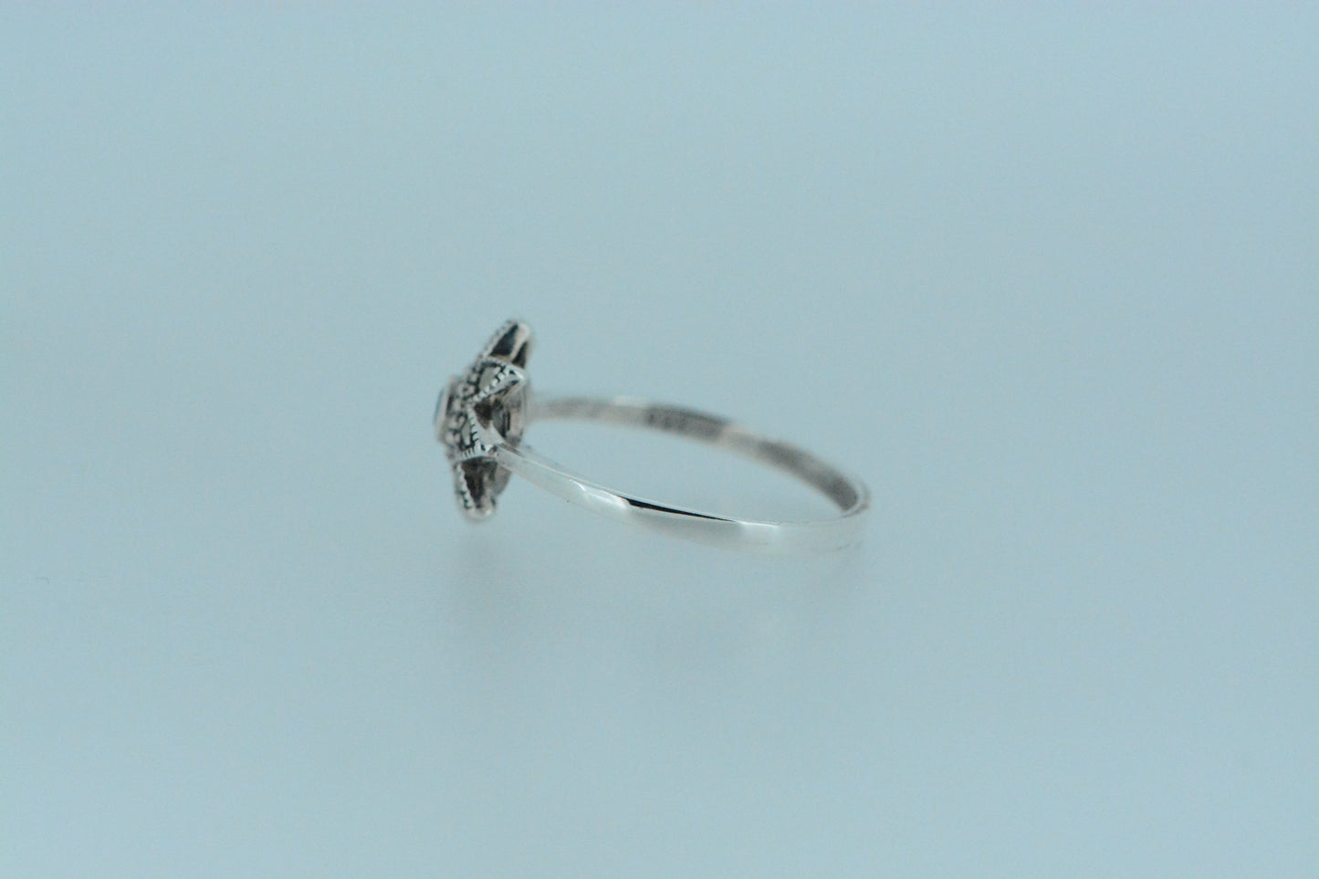 Blue Topaz Flower Ring