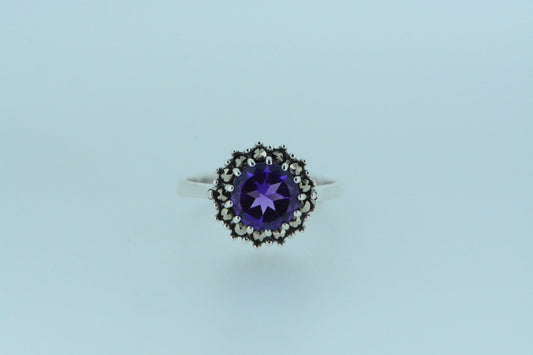 Amethyst Flower Ring