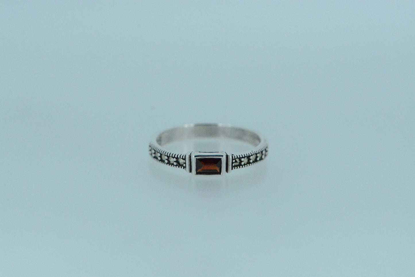 African Garnet Solitaire Ring