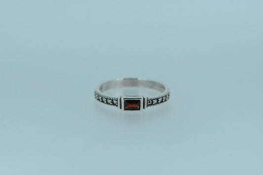 African Garnet Solitaire Ring