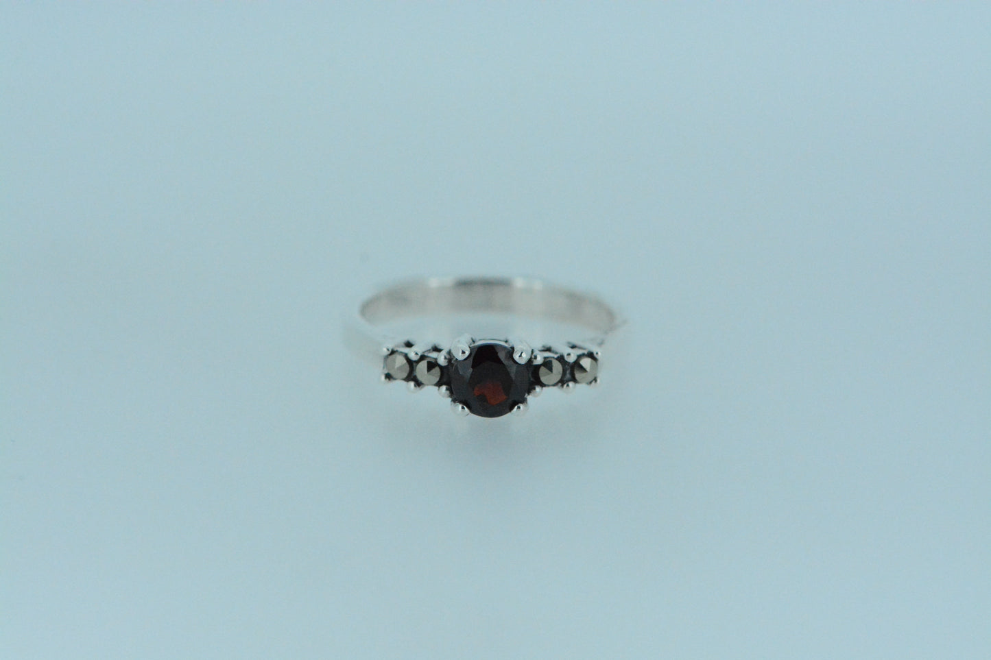 African Garnet Solitaire Ring