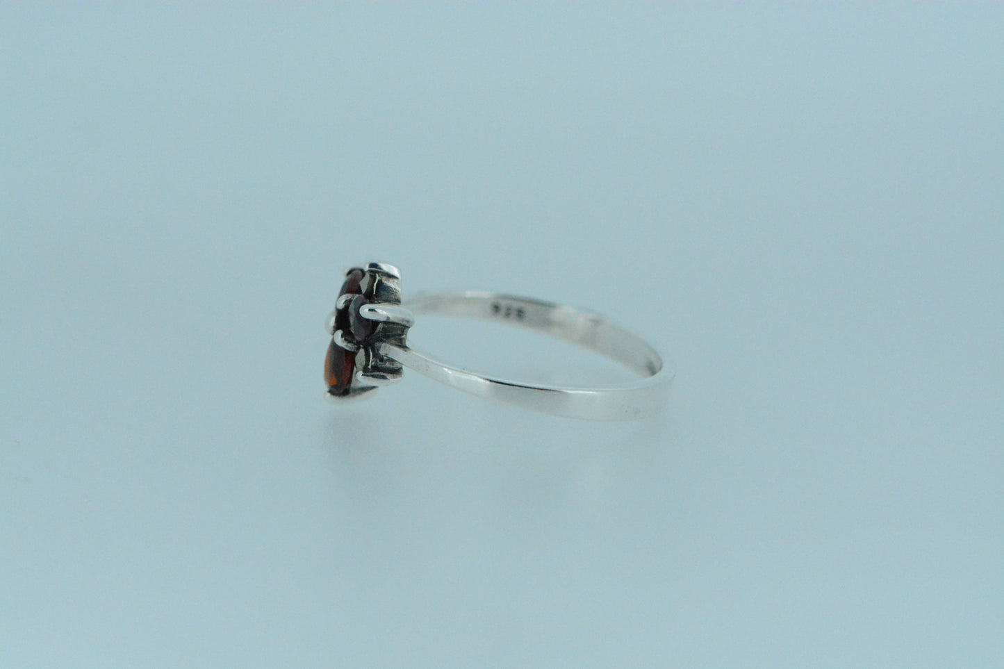 African Garnet Flower Ring