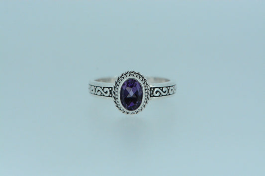Amethyst Solitaire Ring