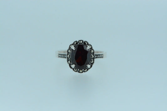 African Garnet Solitaire Ring