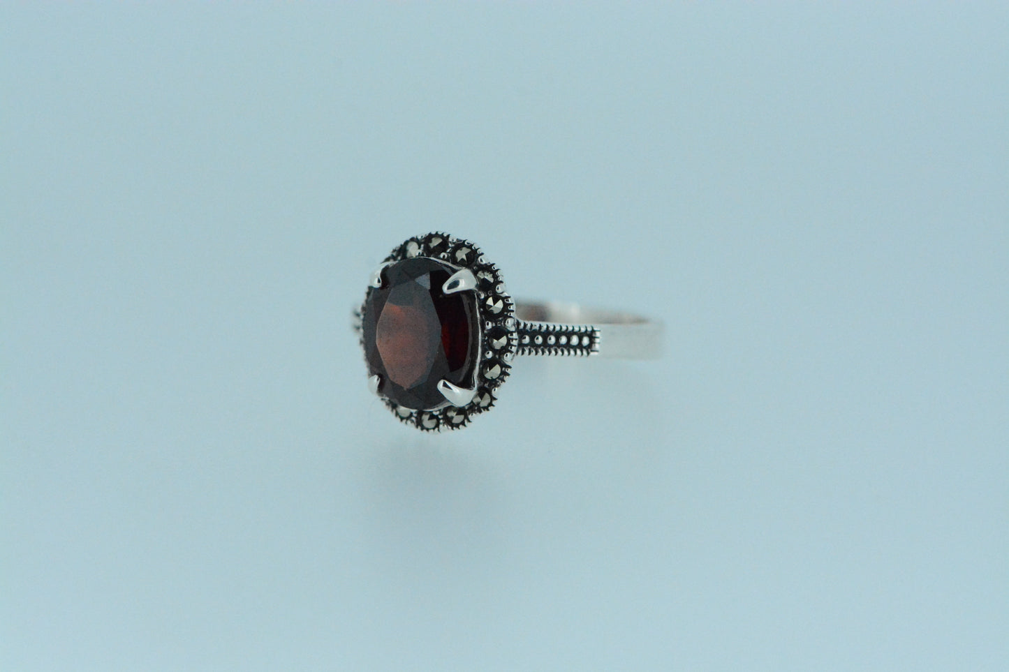 African Garnet Solitaire Ring