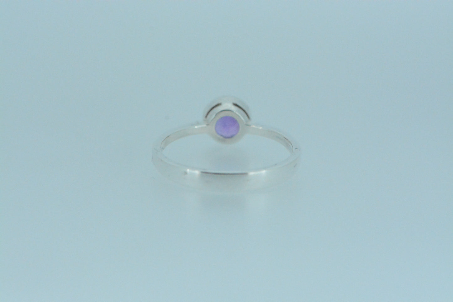 Amethyst Solitaire Silver Ring