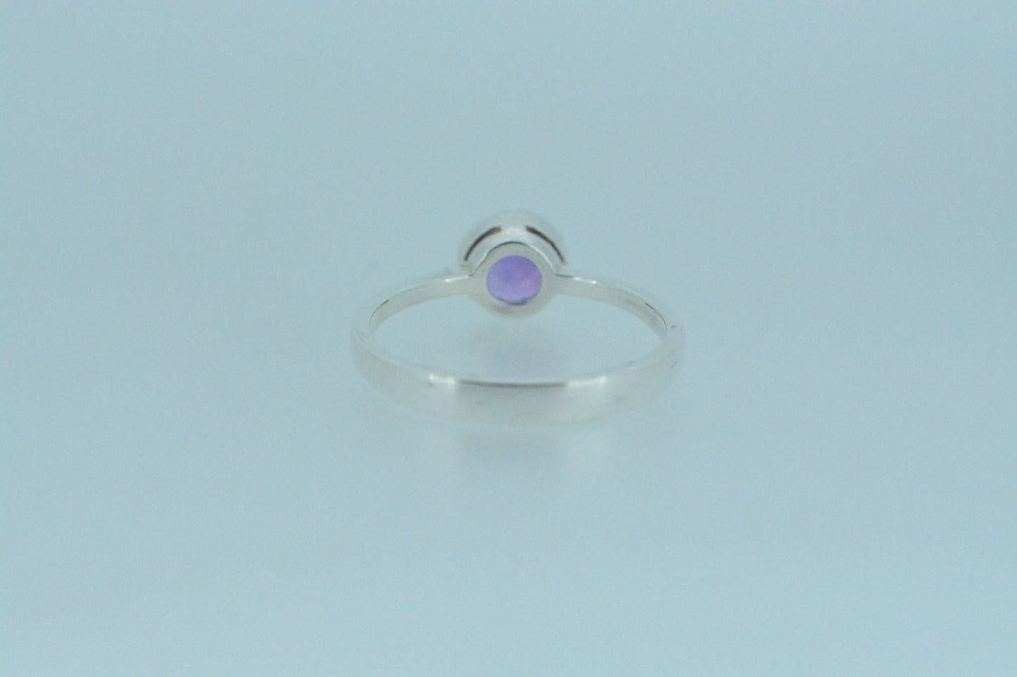 Amethyst Solitaire Silver Ring