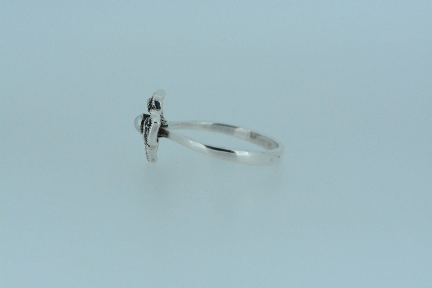 White Mother Of Pearl Flower Ring