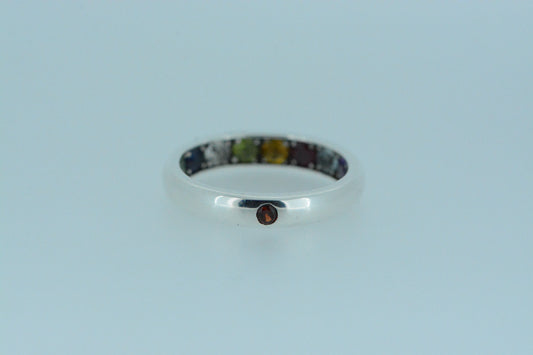 Single Garnet With Mixed Gemstones