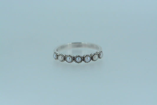 Pearl Half Eternity Ring