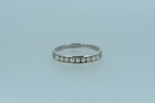 Pearl Half Eternity Ring