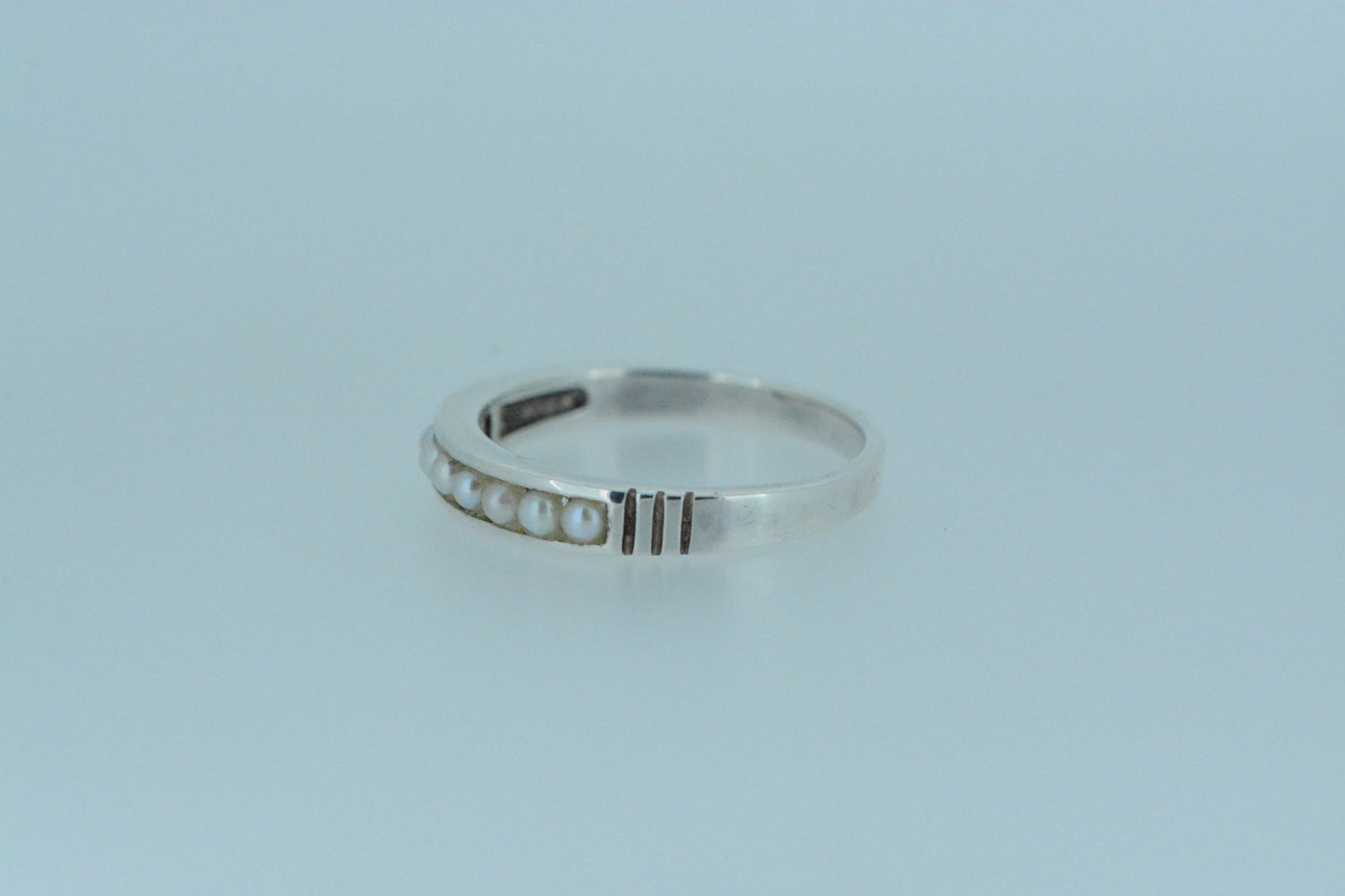 Pearl Half Eternity Ring