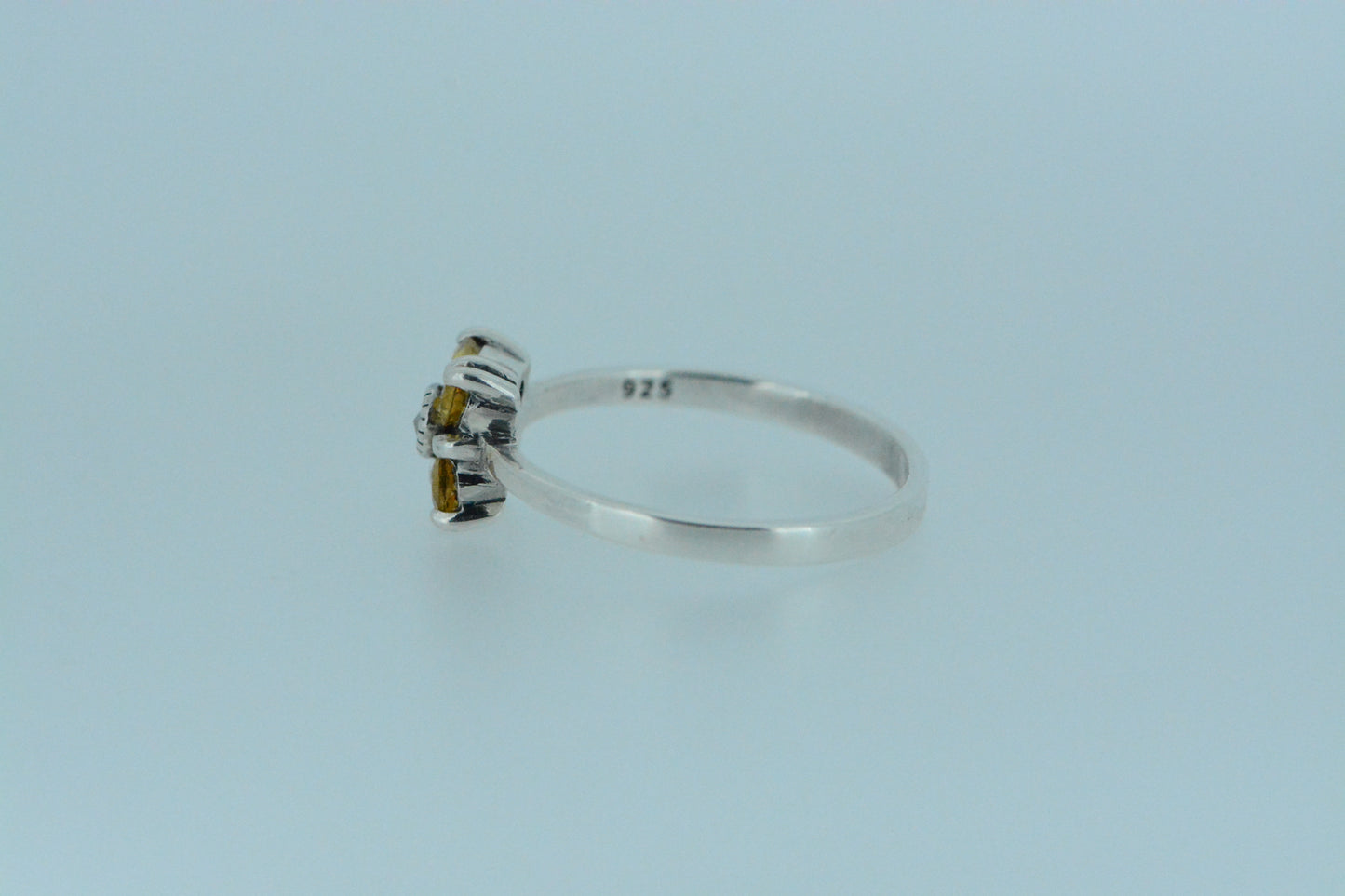 Four Petal Citrine Flower Ring