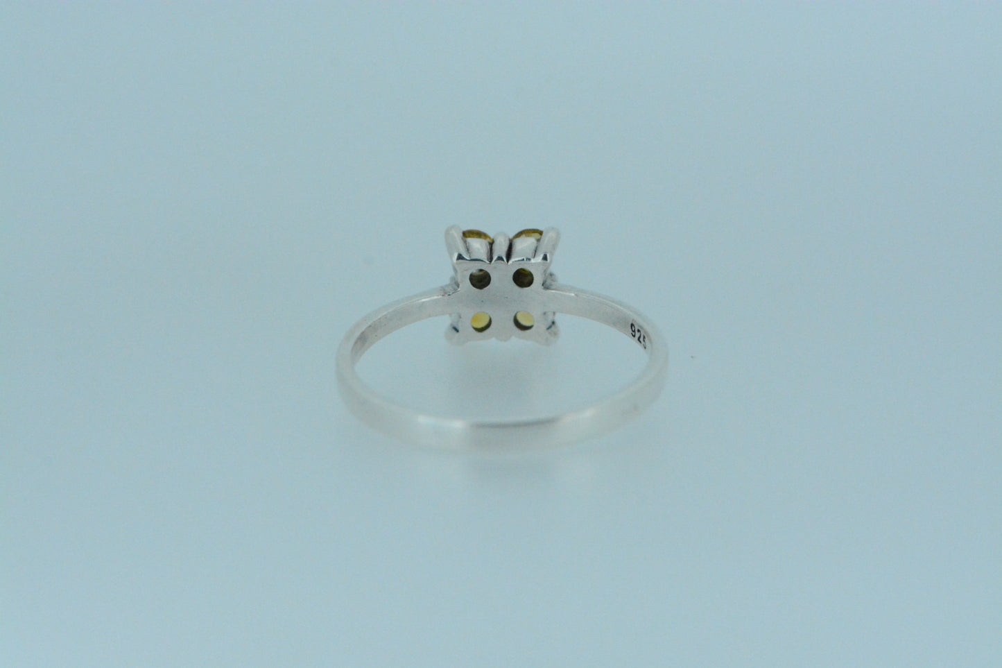 Four Petal Citrine Flower Ring