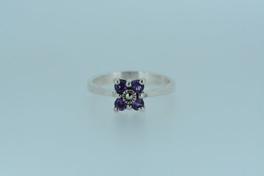 Amethyst Flower Ring