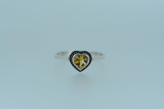 Citrine Heart Ring