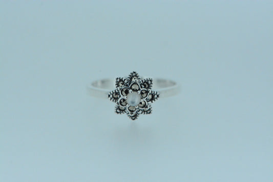 White Mother Of Pearl Flower Ring