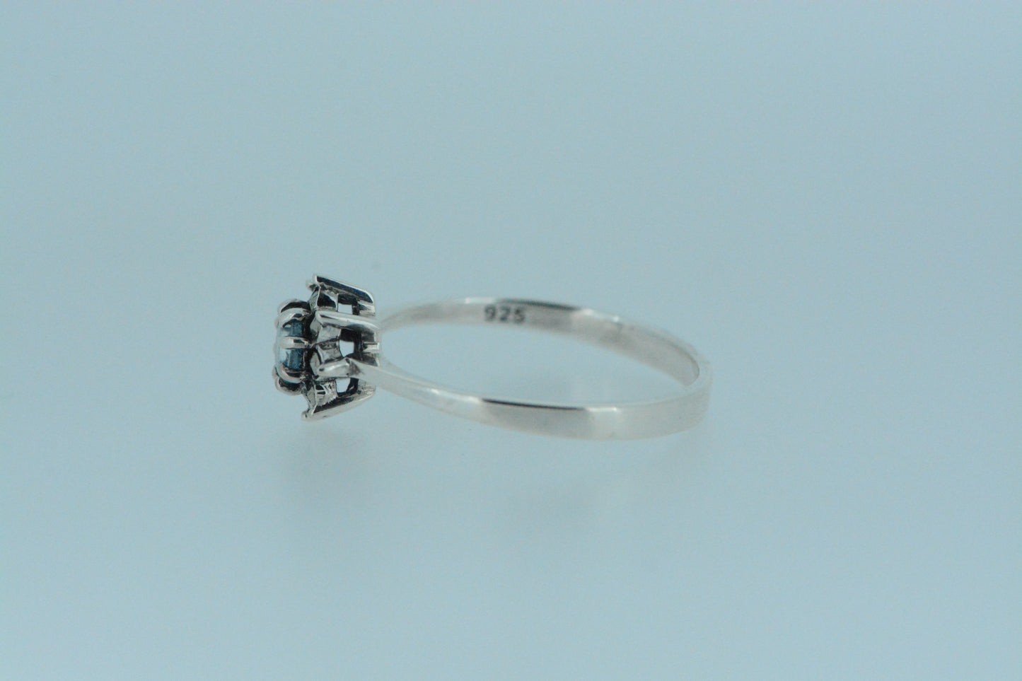 Blue Topaz Flower Ring