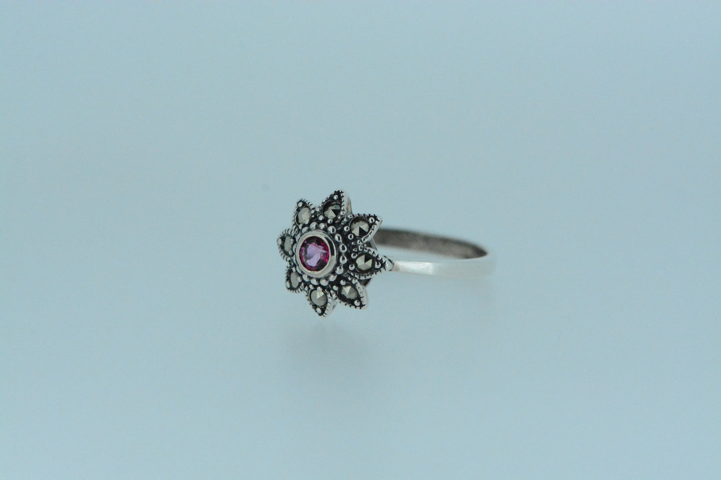 Pink Topaz Flower Ring