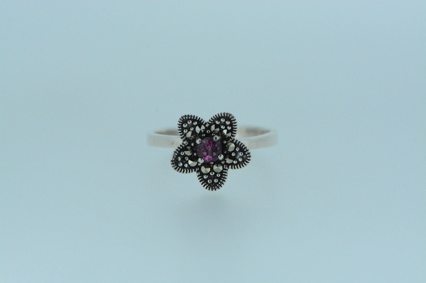 Pink Topaz Flower Ring