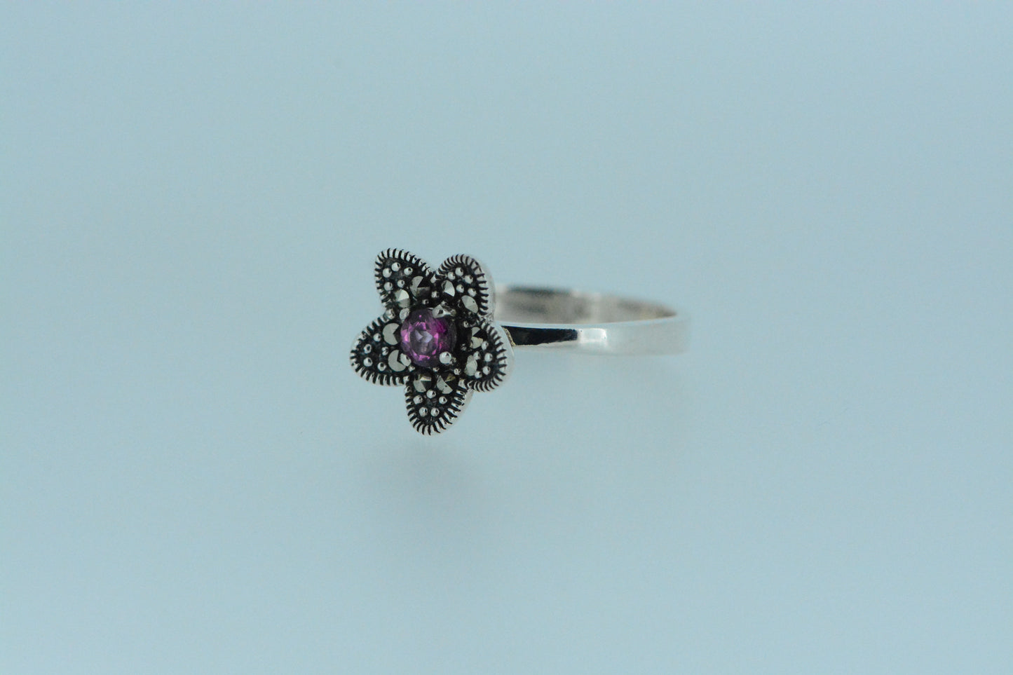 Pink Topaz Flower Ring