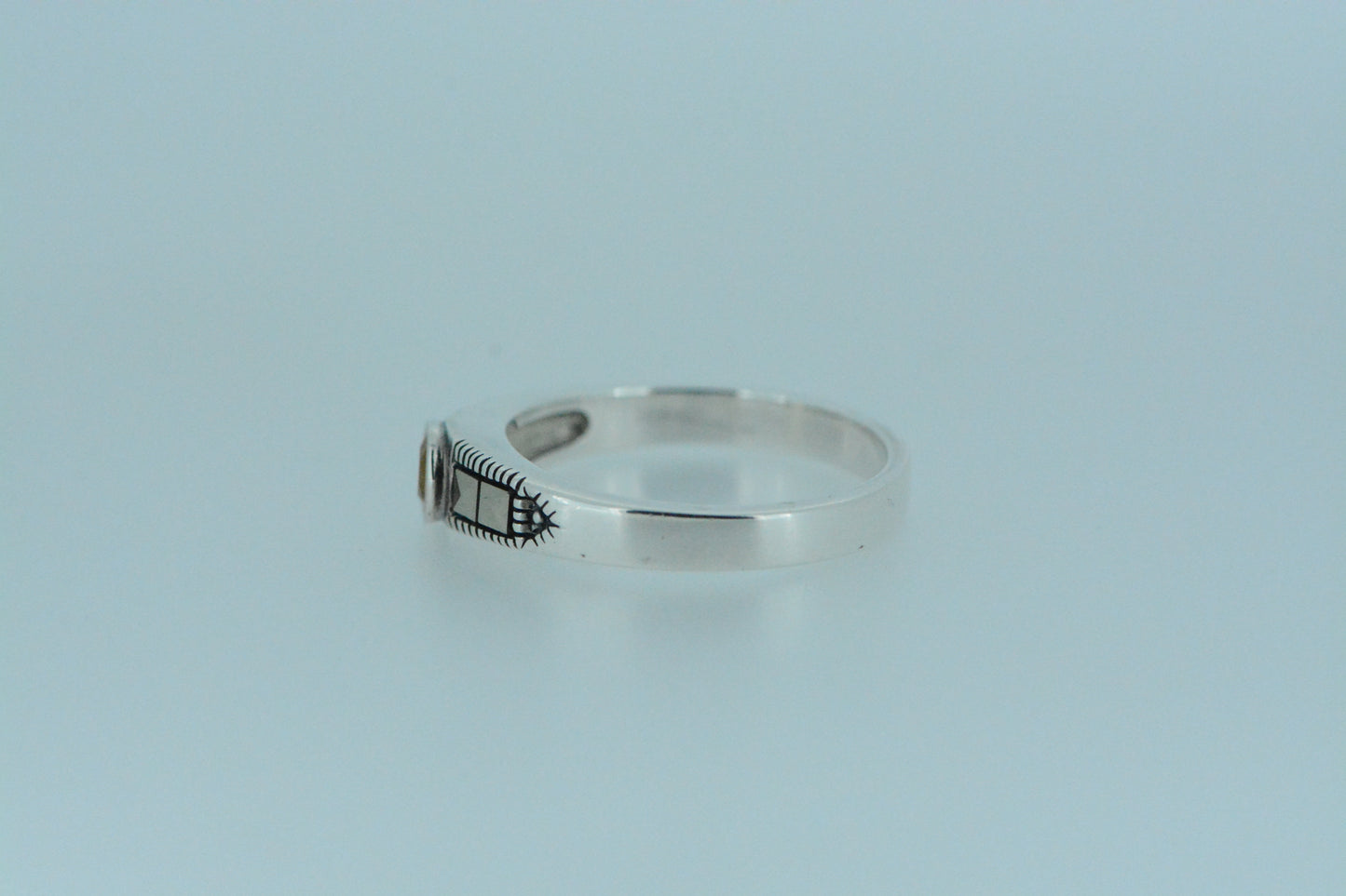 Citrine Circle Solitaire Stone Ring