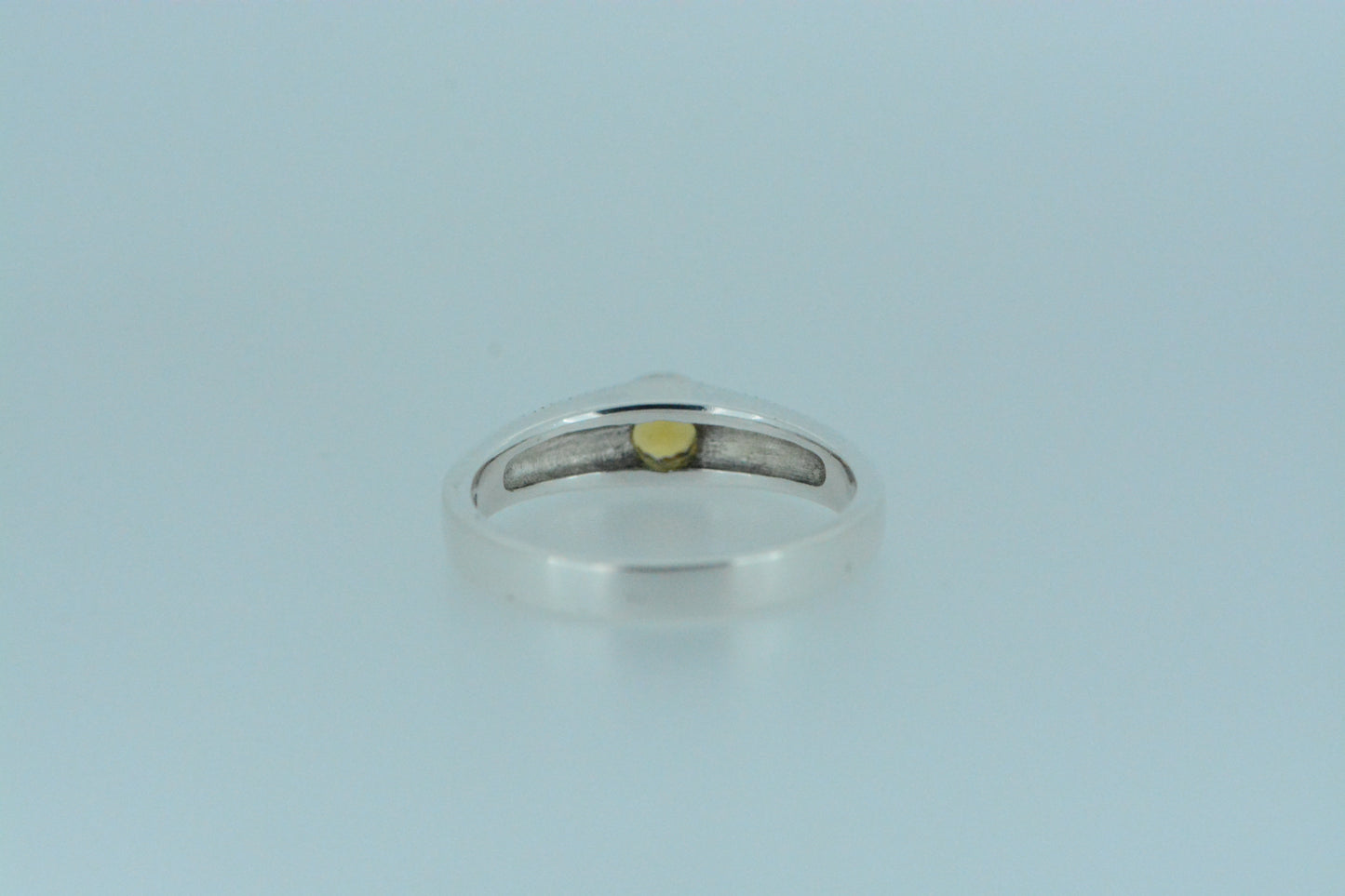 Citrine Circle Solitaire Stone Ring