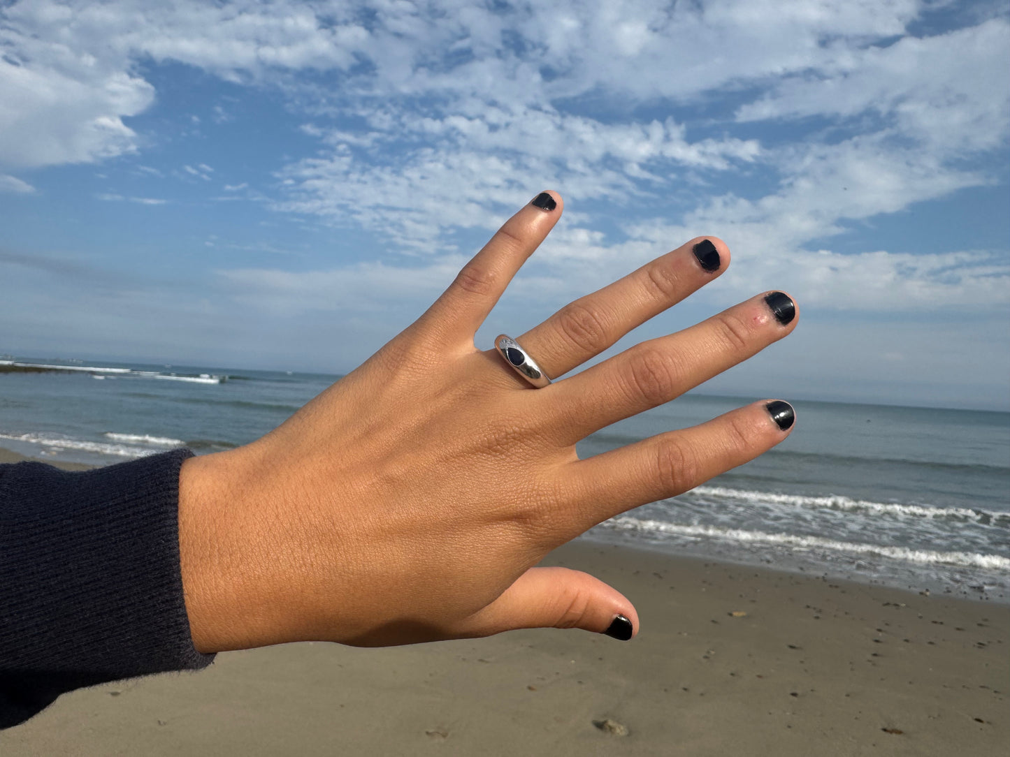 Blue Sapphire Waterdrop Ring
