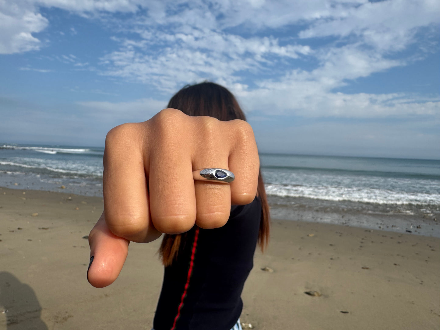 Blue Sapphire Waterdrop Ring