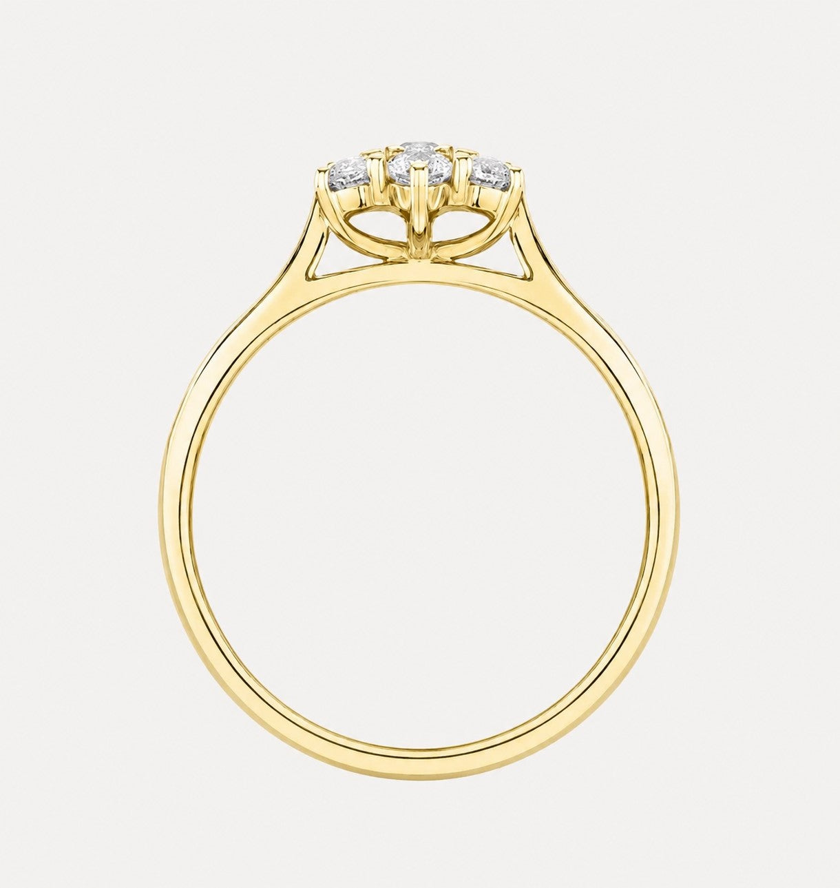 Seven Round Diamond Cluster Ring - 18K Solid Gold