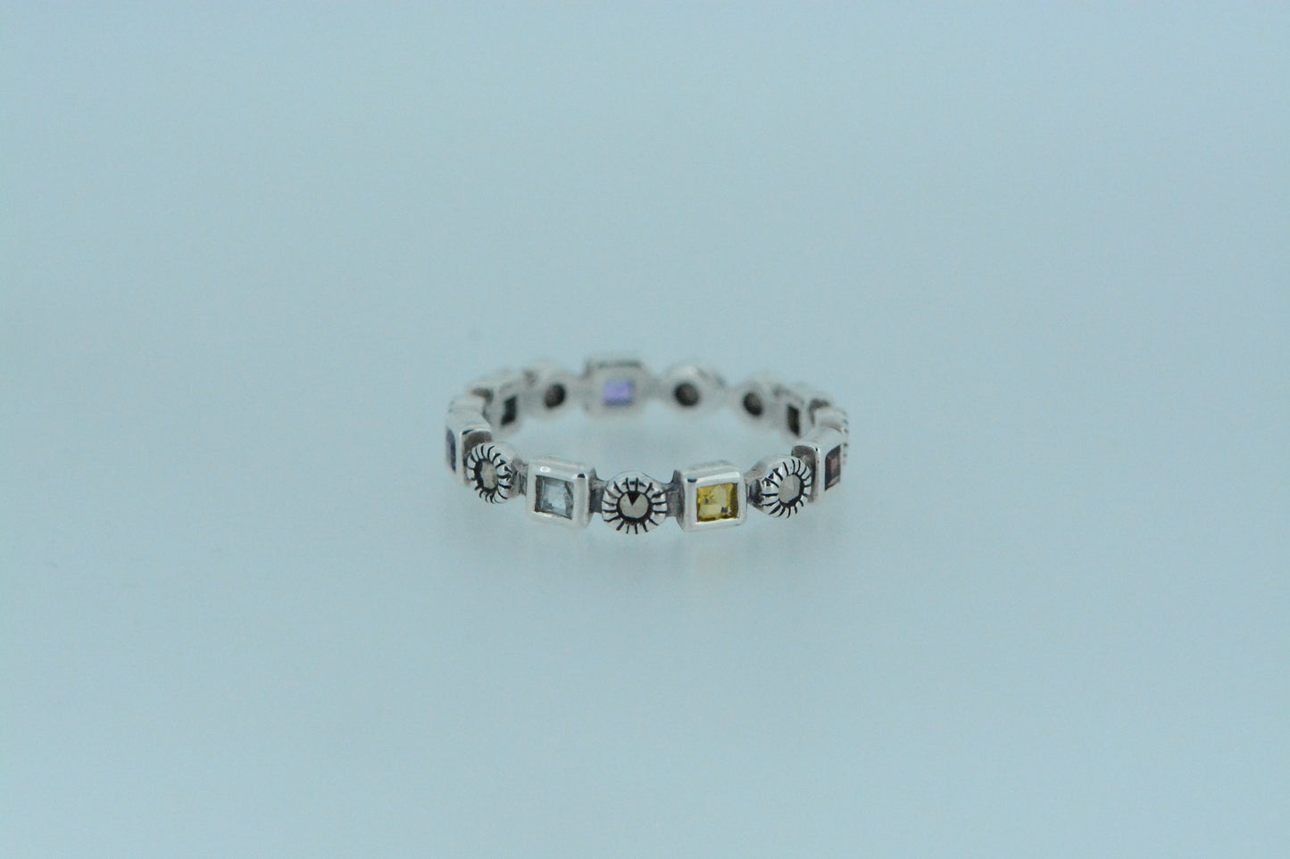 Mixed Gemstones Eternity Ring