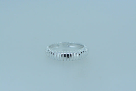 Silver Striped Ring