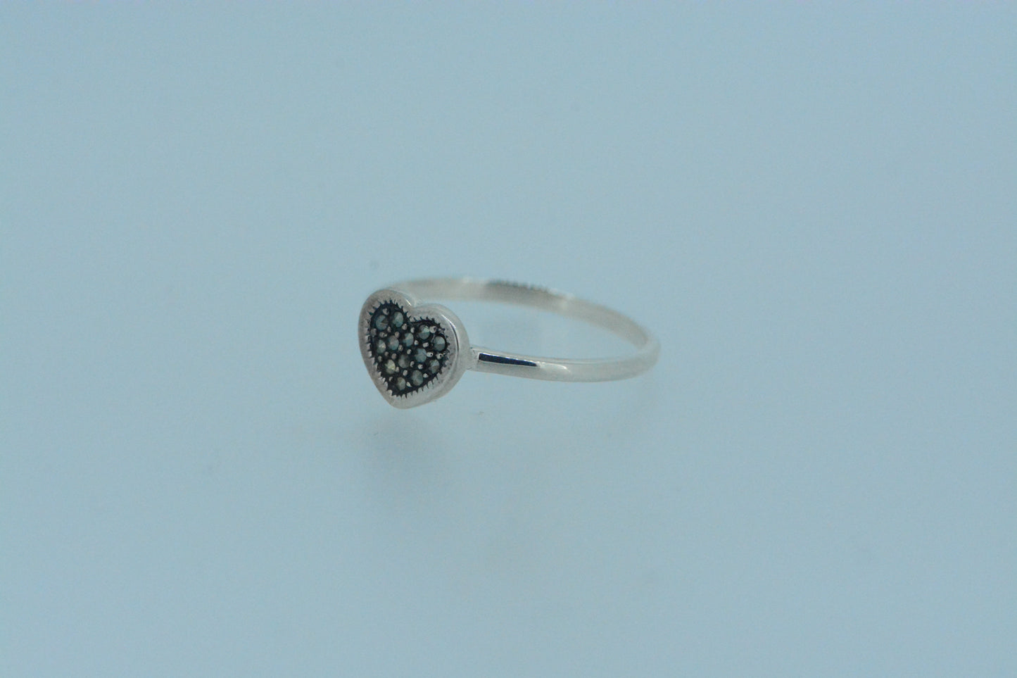 Marcasite Silver Heart Ring