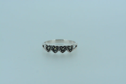 Marcasite Hearts Ring