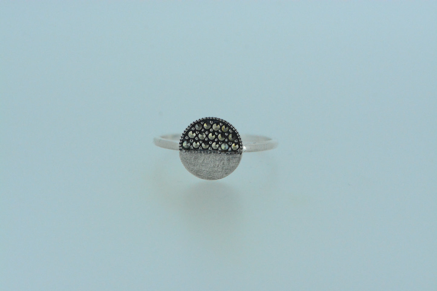 Marcasite & Brushed Circle Ring